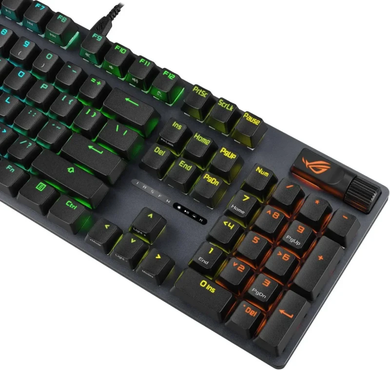 ASUS ROG Strix Scope II X 100% Gaming Keyboard, hot-swappable pre-lubed NX Snow V2 Mechanical switches, Multifunction Controls, PBT doubleshot keycaps, Silicone dampening Foam, and a Wrist Rest - Image 4