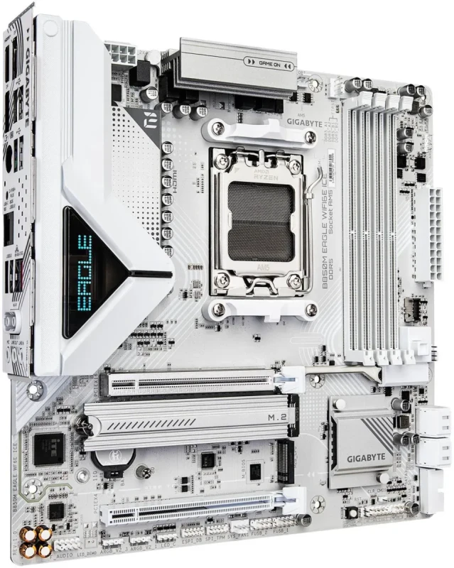 GIGABYTE B850M EAGLE WIFI6E ICE AMD AM5 Motherboard, M-ATX, DDR5, 2x M.2, PCIe 5.0, USB-C, USB 3.2 Gen 2, WIFI6E, 2.5GbE LAN, EZ-Latch, Wi-Fi EZ-Plug - Image 3