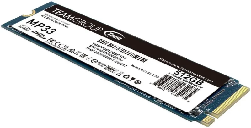 Team Group MP33 PRO M.2 2280 512GB PCIe 3.0 x4 with NVMe 1.3 3D NAND Internal Solid State Drive (SSD) TM8FPD512G0C101 - Image 3