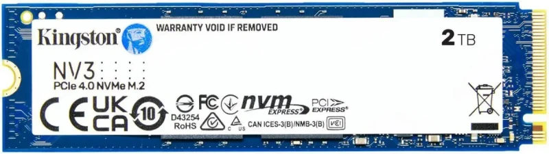 Kingston NV3 M.2 2280 2TB PCIe 4.0 x4 NVMe Internal Solid State Drive (SSD) SNV3S/2000G Up to 6000 MB/s - Image 1