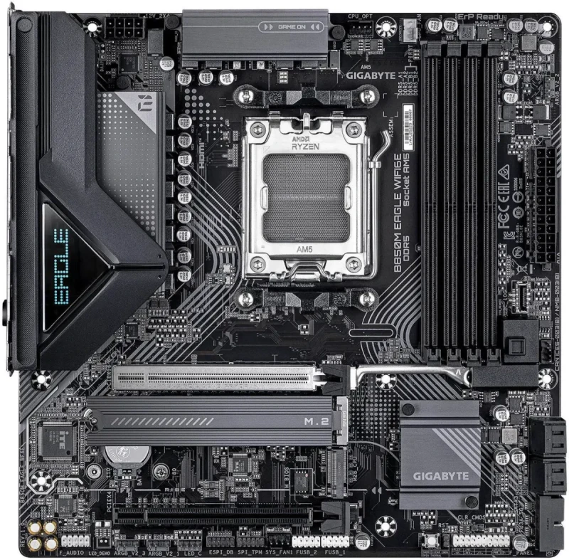 GIGABYTE B850M EAGLE WIFI6E AMD AM5 Motherboard, M-ATX, DDR5, 2x M.2, PCIe 5.0, USB-C, USB 3.2 Gen 2, WIFI6E, 2.5GbE LAN, EZ-Latch, Wi-Fi EZ-Plug - Image 2