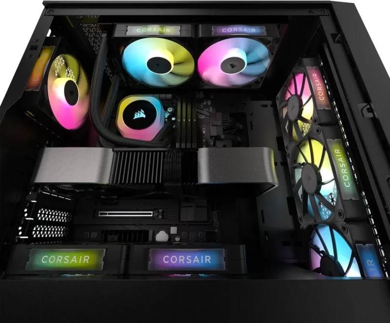 CORSAIR iCUE Link RX120 RGB 120mm PWM Fans with iCUE Link System Hub - Magnetic Dome Bearing - Triple Pack - Black - Image 10