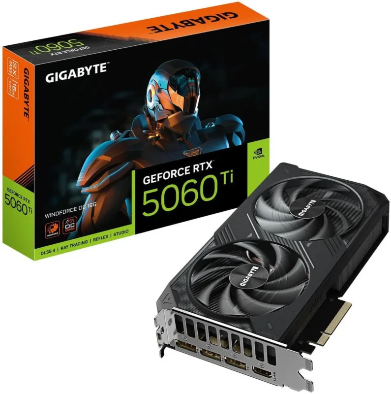GIGABYTE WindForce GeForce RTX 5060 Ti 16GB GDDR7 PCI Express 5.0 x8 ATX Graphics Card GV-N506TWF2OC-16GD - Image 6