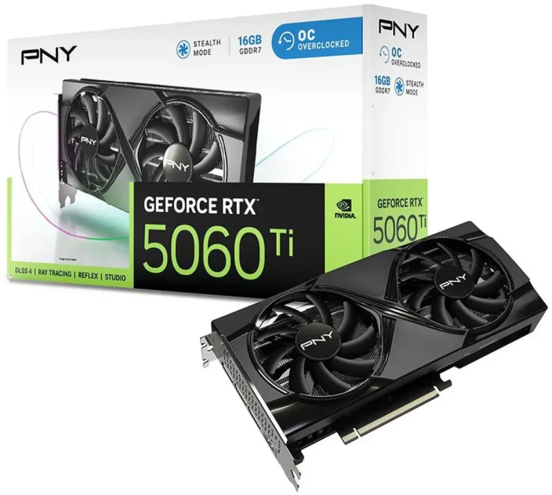 PNY DUAL FAN OC GeForce RTX 5060 Ti 16GB 128-Bit GDDR7 PCI Express 5.0 x8 DLSS 4.0 Graphics Card RTX 5060 Ti 16GB DUAL FAN OC VCG5060T16DFXPB1-O - Image 10