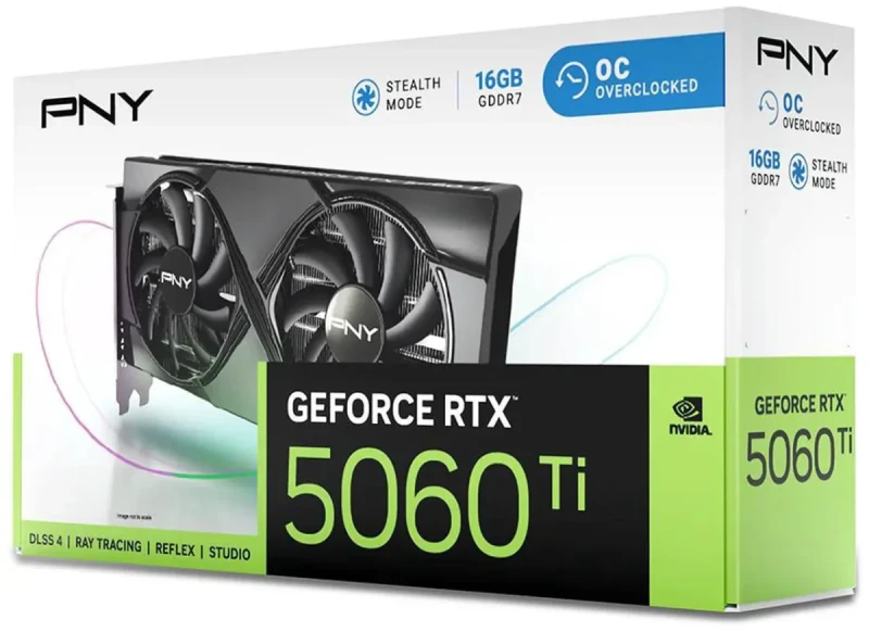 PNY DUAL FAN OC GeForce RTX 5060 Ti 16GB 128-Bit GDDR7 PCI Express 5.0 x8 DLSS 4.0 Graphics Card RTX 5060 Ti 16GB DUAL FAN OC VCG5060T16DFXPB1-O - Image 11