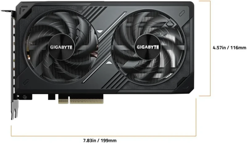GIGABYTE WINDFORCE GeForce RTX 5060 8GB GDDR7 PCI Express 5.0 ATX Graphics Card GV-N5060WF2OC-8GD - Image 6