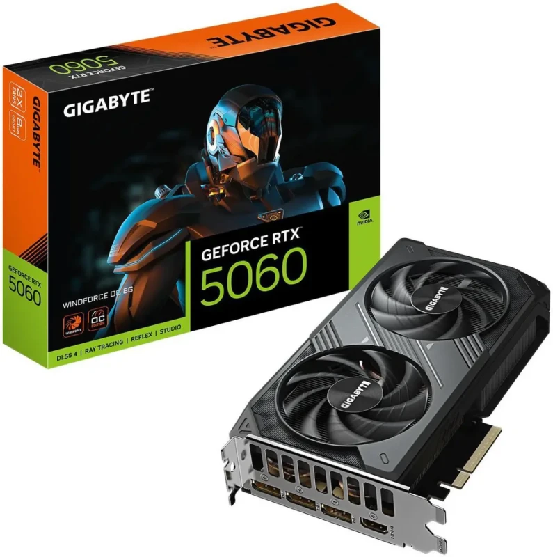 GIGABYTE WINDFORCE GeForce RTX 5060 8GB GDDR7 PCI Express 5.0 ATX Graphics Card GV-N5060WF2OC-8GD - Image 8