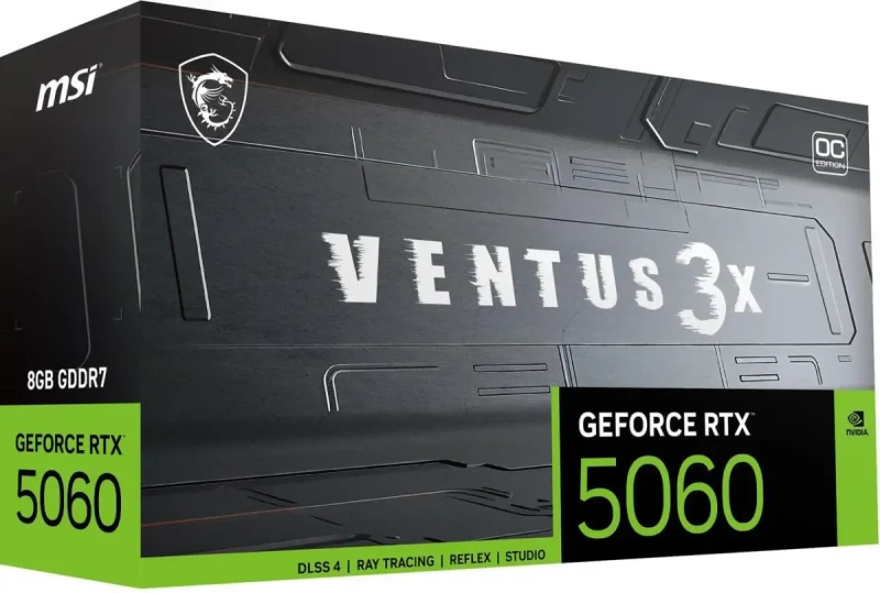 MSI Ventus GeForce RTX 5060 8GB GDDR7 PCI Express 5.0 x 16 (use x8) Graphics Card RTX 5060 8G VENTUS 3X OC - Image 9