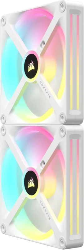 Corsair iCUE LINK QX140 RGB 140mm Magnetic Dome RGB Fans - Double Fan Starter Kit with iCUE LINK System Hub - White - Image 2