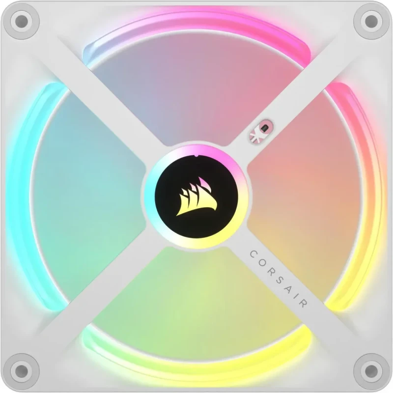 Corsair iCUE LINK QX140 RGB 140mm Magnetic Dome RGB Fans - Double Fan Starter Kit with iCUE LINK System Hub - White - Image 3