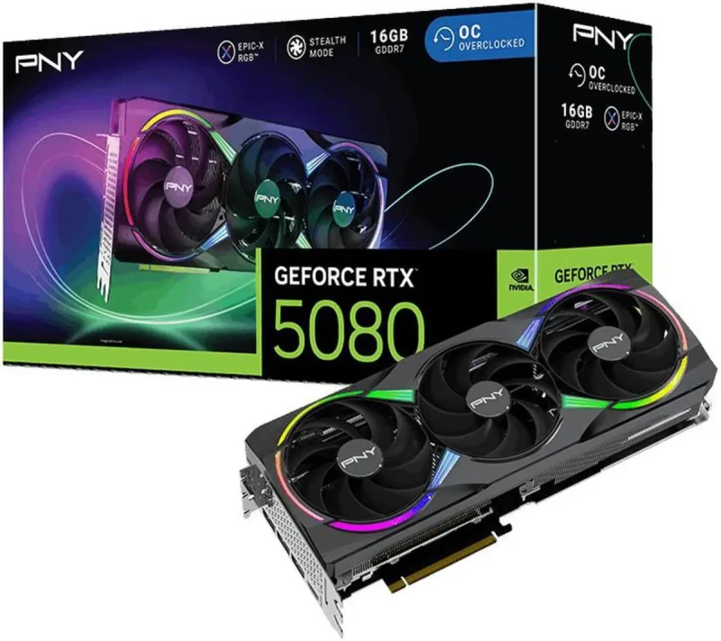 PNY ARGB OC GeForce RTX 5080 16GB 256-Bit GDDR7 DLSS 4.0 PCI Express 5.0 x16 Graphics Card VCG508016TFXXPB1-O - Image 9