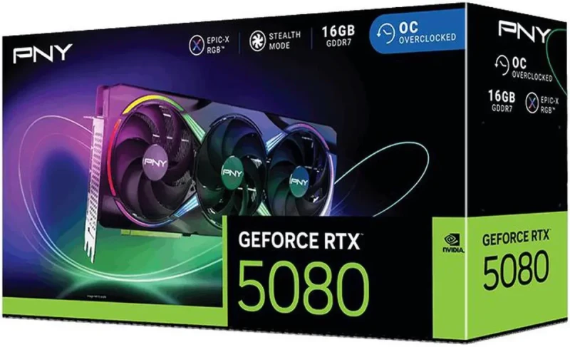 PNY ARGB OC GeForce RTX 5080 16GB 256-Bit GDDR7 DLSS 4.0 PCI Express 5.0 x16 Graphics Card VCG508016TFXXPB1-O - Image 10