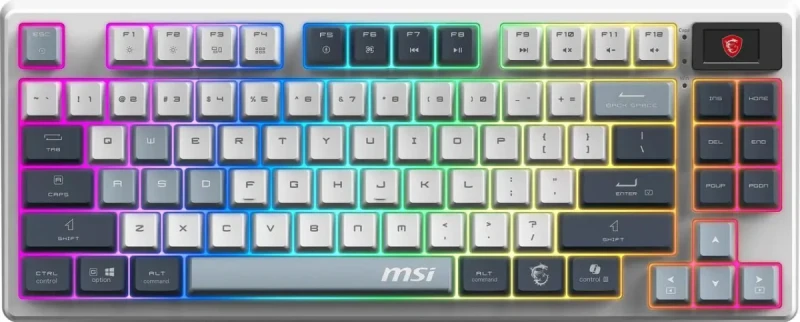 MSI Forge GK600 TKL Wireless Gaming Keyboard - Mechanical Linear Switches, Dye-Sublimated PBT Keycaps, Anti-Slip Base, RGB, USB 2.0, Bluetooth, 2.4 GHz - White - Image 2