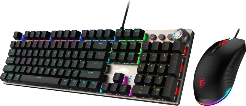 MSI Forge GK310 Mechanical Gaming Keyboard & Mouse Combo w/ Magnetic Cover - Hot Swappable Mechanical Red Switches, RGB, Ergonomic, Anti-GHOSTING, Angle-Adjustable - Image 4