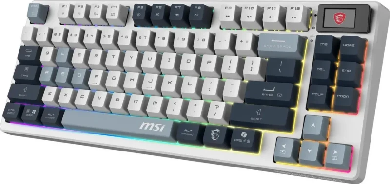 MSI Forge GK600 TKL Wireless Gaming Keyboard - Mechanical Linear Switches, Dye-Sublimated PBT Keycaps, Anti-Slip Base, RGB, USB 2.0, Bluetooth, 2.4 GHz - White - Image 4