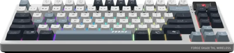 MSI Forge GK600 TKL Wireless Gaming Keyboard - Mechanical Linear Switches, Dye-Sublimated PBT Keycaps, Anti-Slip Base, RGB, USB 2.0, Bluetooth, 2.4 GHz - White - Image 5