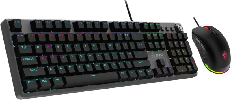 MSI Forge GK310 Mechanical Gaming Keyboard & Mouse Combo w/ Magnetic Cover - Hot Swappable Mechanical Red Switches, RGB, Ergonomic, Anti-GHOSTING, Angle-Adjustable - Image 7
