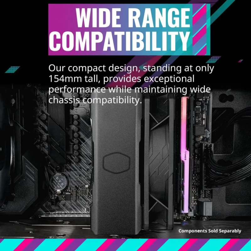 Cooler Master Hyper 212 Black CPU Air Cooler, SickleFlow 120mm Fan, Aluminum Top Cover, 4 Copper Heat Pipes, CryoFuze, 152mm(H), Brackets AMD Ryzen AM5|AM4, Intel LGA 1851|1700|1200 (RR-S4KK-25SN-R1) - Image 13