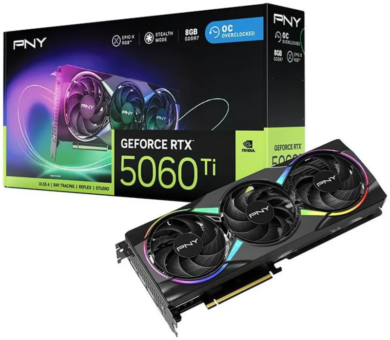 PNY ARGB OC GeForce RTX 5060 Ti DLSS 4.0 PCI Express 5.0 x8 8GB 128-Bit GDDR7 DLSS 4.0 Graphics Card RTX 5060 Ti 8GB Triple Fan ARGB OC VCG5060T8TFXXPB1-O - Image 10