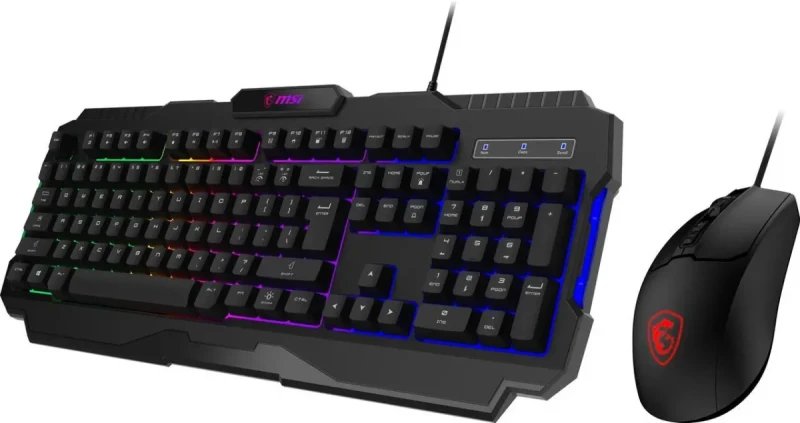 MSI Forge GK100 Combo – Gaming RGB Keyboard & Mouse Set, 19-Key Anti-Ghosting, 6400 DPI Optical Sensor, 6-Mode RGB, up to 6,400 DPI, Black - Image 4