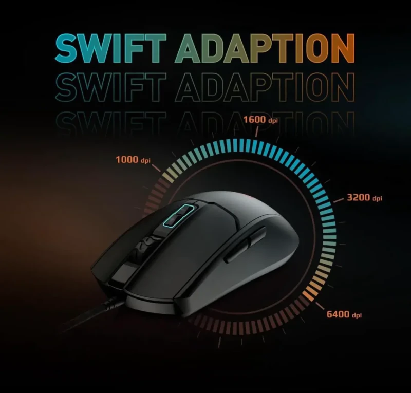 MSI Forge GK100 Combo – Gaming RGB Keyboard & Mouse Set, 19-Key Anti-Ghosting, 6400 DPI Optical Sensor, 6-Mode RGB, up to 6,400 DPI, Black - Image 6