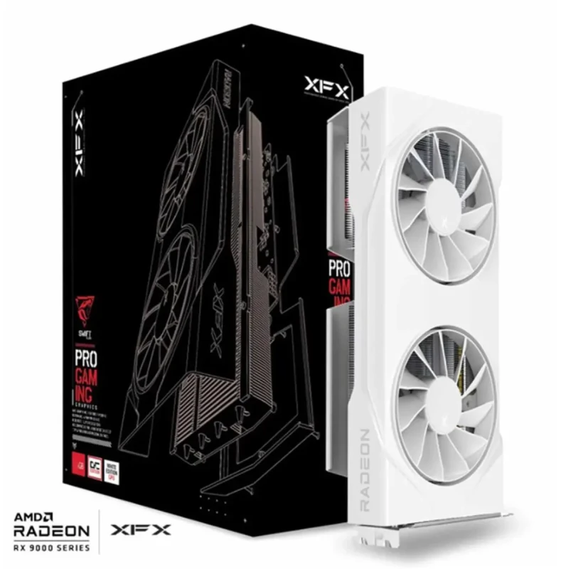 XFX Swift AMD Radeon RX 9060 XT OC White Gaming Edition with 8GB GDDR6 HDMI 2xDP, AMD RDNA 4 RX 9060XT 8GB - Image 5