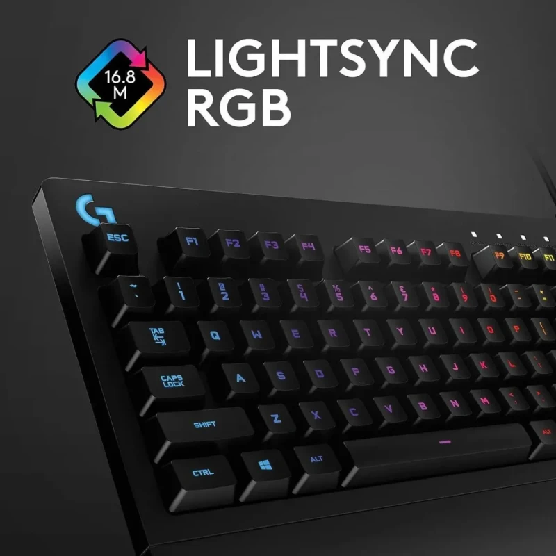 Logitech G213 Prodigy Gaming Keyboard, LIGHTSYNC RGB Backlit Keys, Spill-Resistant, Customizable Keys, Dedicated Multi-Media Keys – Black - Image 6