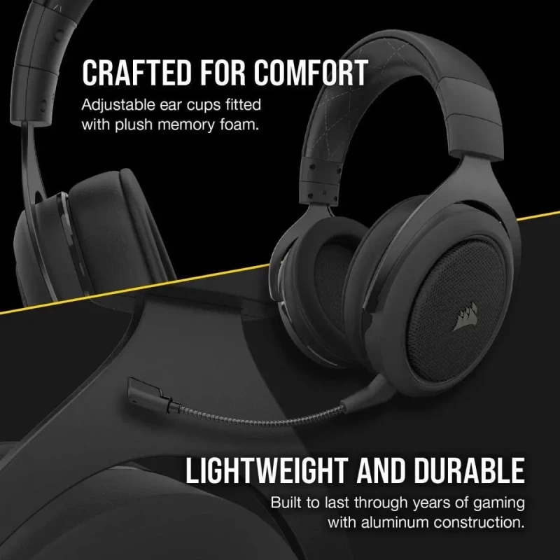 Corsair HS70 Pro Wireless Gaming Headset - 7.1 Surround Sound Headphones for PC, MacOS, PS5, PS4 - Discord Certified - 50mm Drivers – Carbon - Image 16