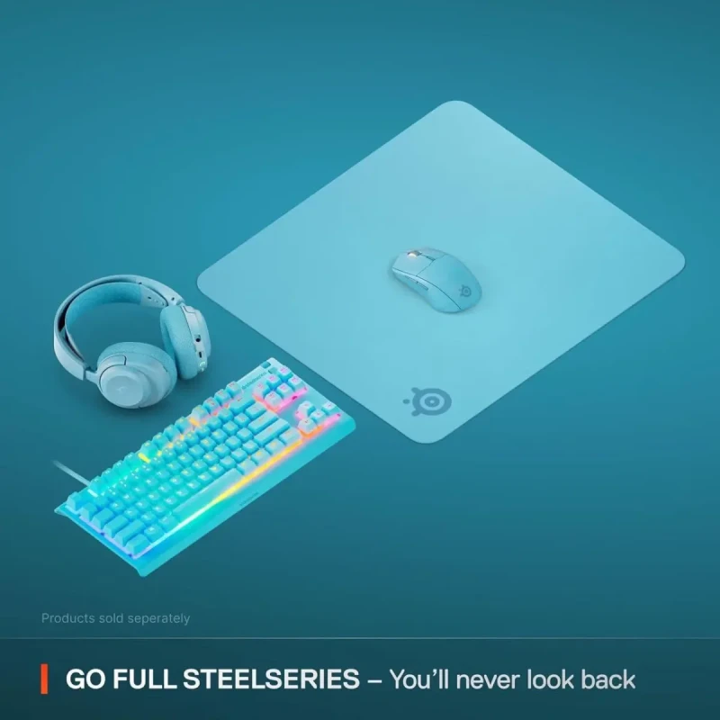 SteelSeries QcK Cloth Gaming Mouse Pad - Exclusive Micro-Woven Surface, Optimized for Gaming Sensors, Maximum Control - Size L - Aqua - Image 6