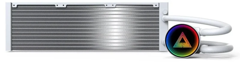 MONTECH LightFlow ARGB 360 CPU Liquid Cooler, 360mm AIO with Infinity Mirror Design, 3100RPM Pump, 3x120mm ARGB Fans, Intel & AMD Support (White) - Image 5