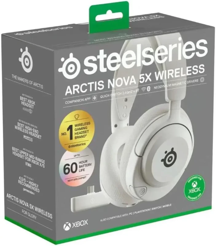 SteelSeries 61677 USB Type-C Connector Circumaural Arctis Nova 5X Wireless Gaming Headset for Xbox Series X|S, Xbox One - Image 5