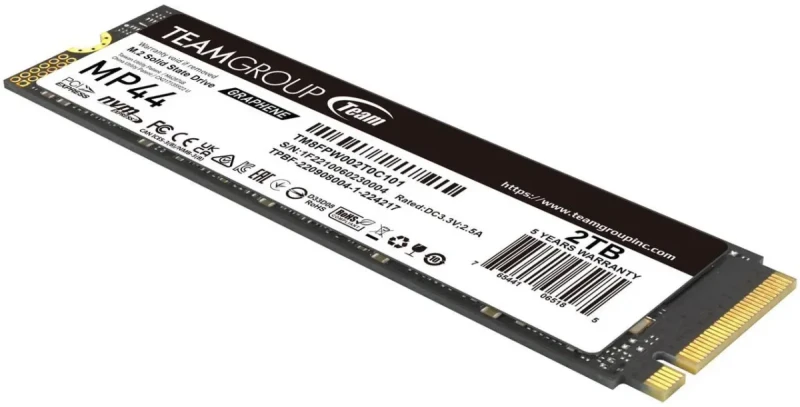 Team Group MP44 M.2 2280 2TB PCIe 4.0 x4 with NVMe Laptop & Desktop & NUC & NAS Internal Solid State Drive (SSD), (R/W Speed up to 7,400/7,000MB/s) TM8FPW002T0C101 - Image 3