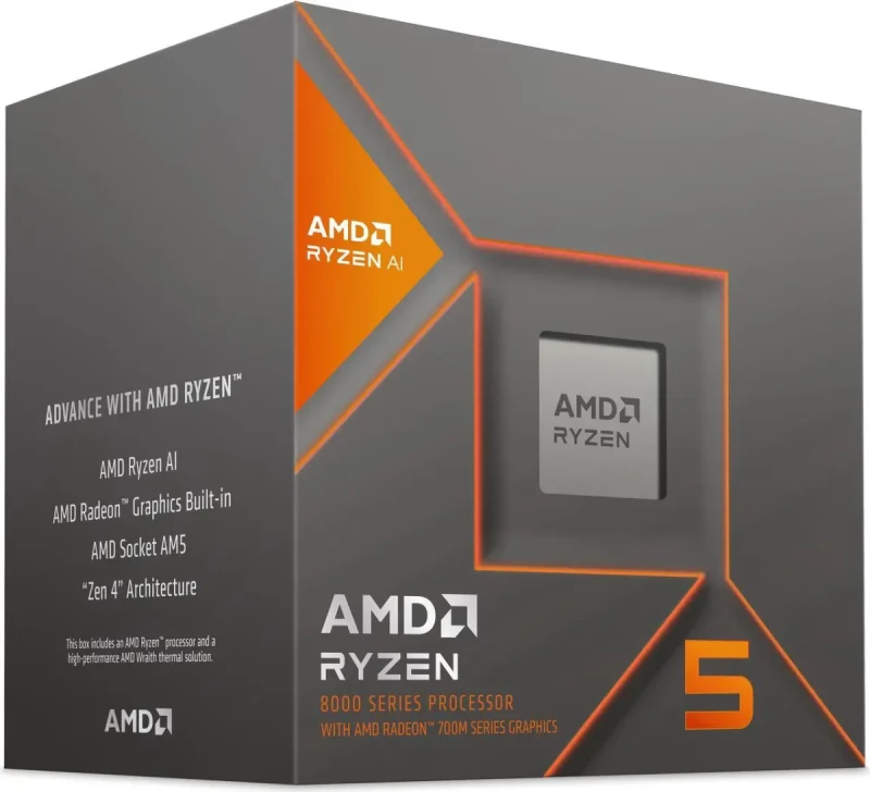 AMD Ryzen 5 8600G - Ryzen 5 8000-G Series 6-Core 4.3 GHz Socket AM5 65W AMD Radeon 760M Desktop CPU Processor - 100-100001237BOX - Image 2