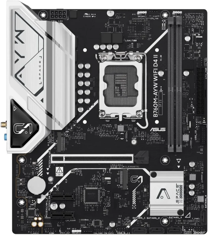ASUS B760M-AYW WIFI D4 II LGA 1700 Intel B760 Micro ATX Motherboard - Image 2
