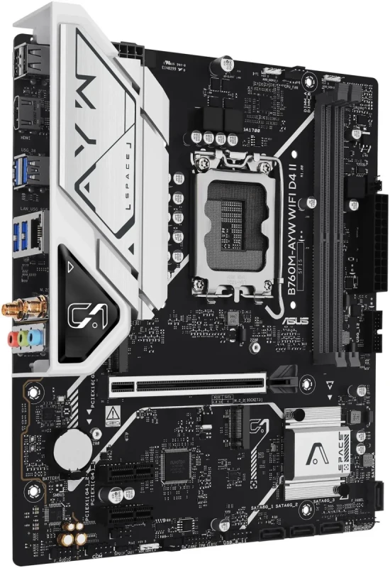 ASUS B760M-AYW WIFI D4 II LGA 1700 Intel B760 Micro ATX Motherboard - Image 4