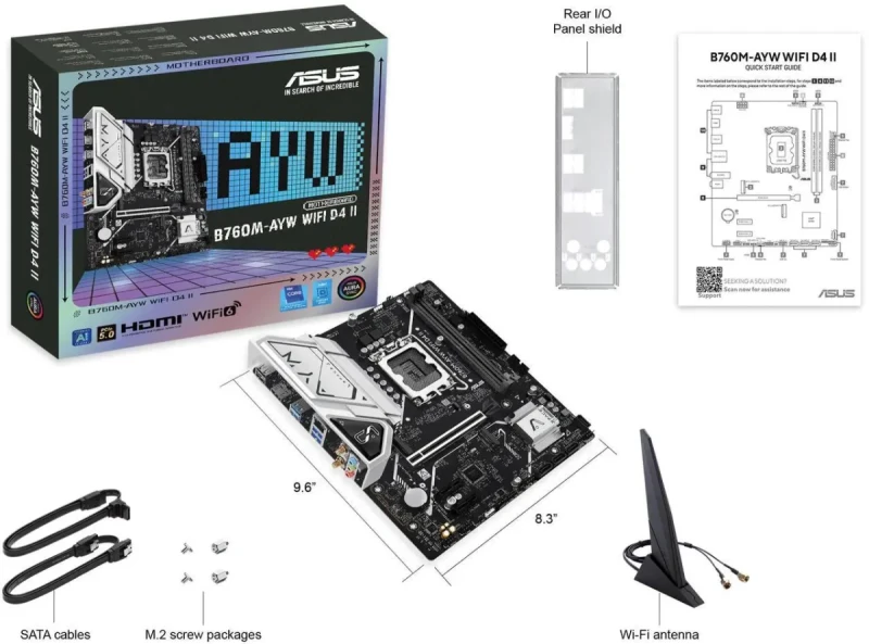 ASUS B760M-AYW WIFI D4 II LGA 1700 Intel B760 Micro ATX Motherboard - Image 5