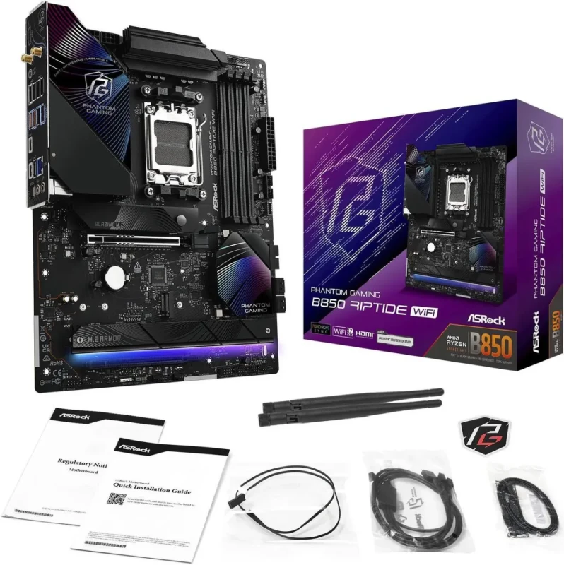 ASRock B850 RIPTIDE WIFI AM5 AMD B850 ATX Motherboard - Image 4