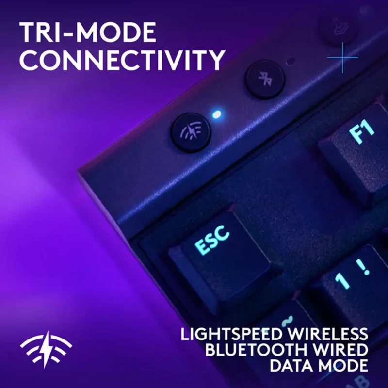 Logitech G515 LIGHTSPEED TKL Low Profile Wireless Gaming Keyboard - GL Brown Tactile Switches, LIGHTSYNC RGB, Thin Tenkeyless Design, PBT Keycaps - Black - Image 5