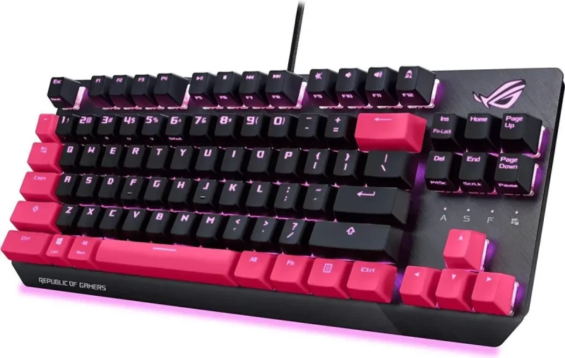 ASUS ROG Strix Scope TKL Electro Punk Mechanical Gaming Keyboard | Cherry MX Red Switches | 2X Wider Ctrl Key for Greater FPS Precision | Gaming Keyboard for PC | Aura Sync RGB Lighting, Quick-Toggle - Image 2