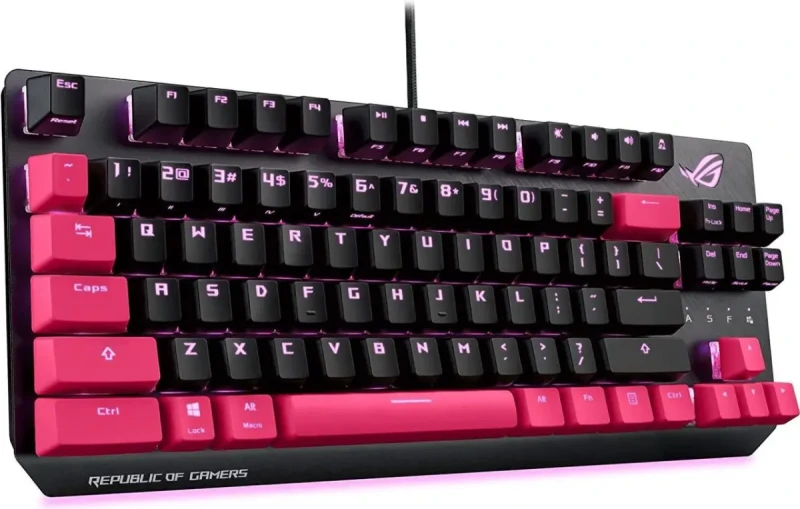 ASUS ROG Strix Scope TKL Electro Punk Mechanical Gaming Keyboard | Cherry MX Red Switches | 2X Wider Ctrl Key for Greater FPS Precision | Gaming Keyboard for PC | Aura Sync RGB Lighting, Quick-Toggle - Image 3