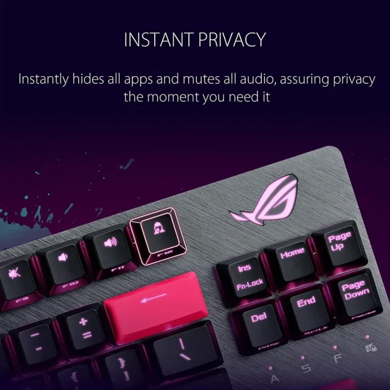 ASUS ROG Strix Scope TKL Electro Punk Mechanical Gaming Keyboard | Cherry MX Red Switches | 2X Wider Ctrl Key for Greater FPS Precision | Gaming Keyboard for PC | Aura Sync RGB Lighting, Quick-Toggle - Image 5