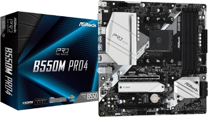 ASRock B550M PRO4 AM4 AMD B550 Micro ATX AMD Motherboard - Image 8