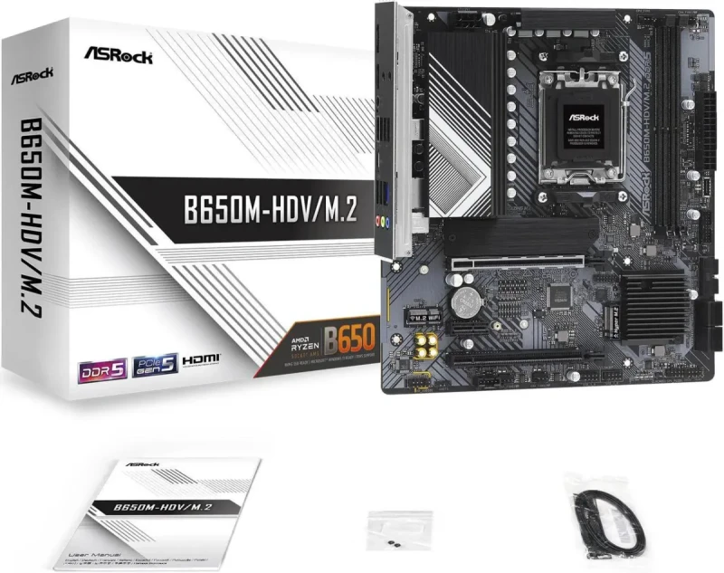 ASRock B650M-HDV/M.2 Socket AM5 Ryzen 7000 Micro ATX Motherboard - Image 2