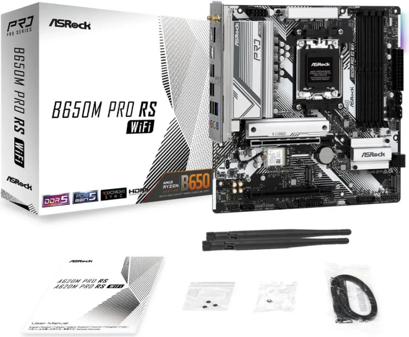 ASRock B650M Pro RS WiFi AM5 AMD B650 Micro ATX Motherboard - Image 2