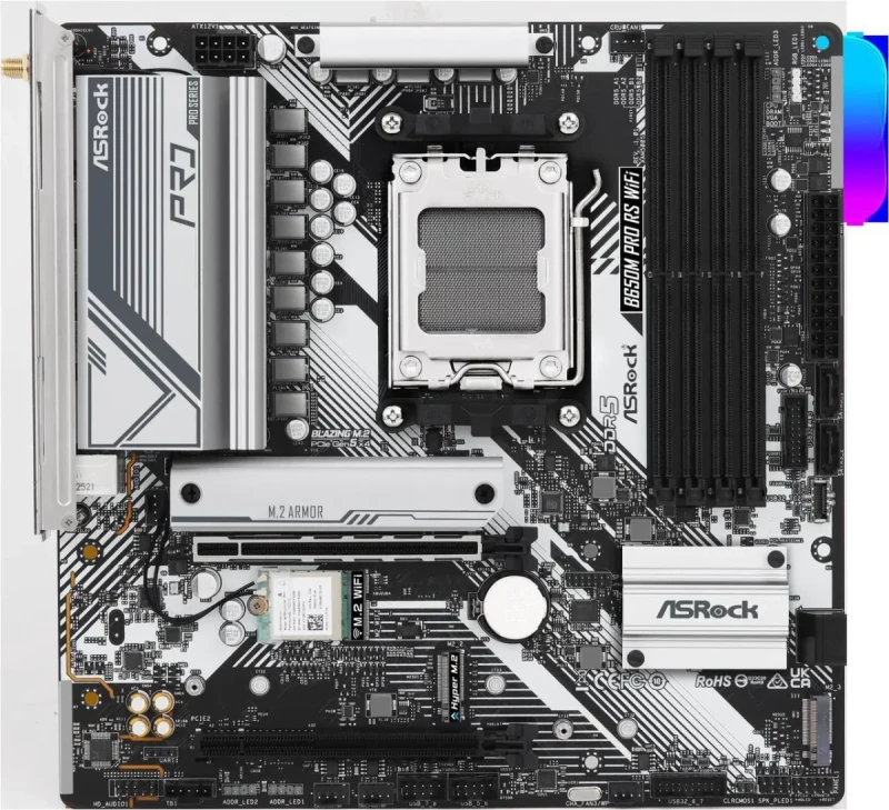 ASRock B650M Pro RS WiFi AM5 AMD B650 Micro ATX Motherboard - Image 3