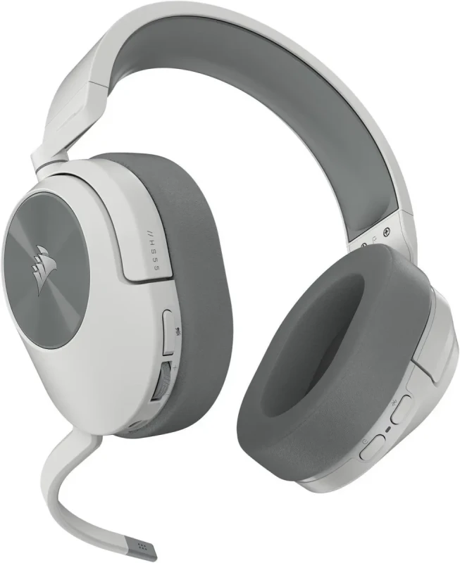 CORSAIR HS55 WIRELESS Gaming Headset, Lightweight, Bluetooth - Dolby 7.1 Surround Sound - iCUE Compatible - PC, MAC, PlayStation, Mobile - White - Image 9