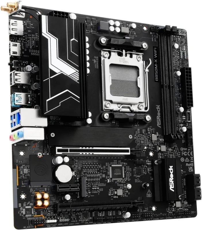 ASRock B850M-X WiFi R2.0 AM5 AMD B850 SATA 6Gb/s USB 3.2 Dual Graphics Outputs RGB Micro ATX Motherboards-AMD - Image 7