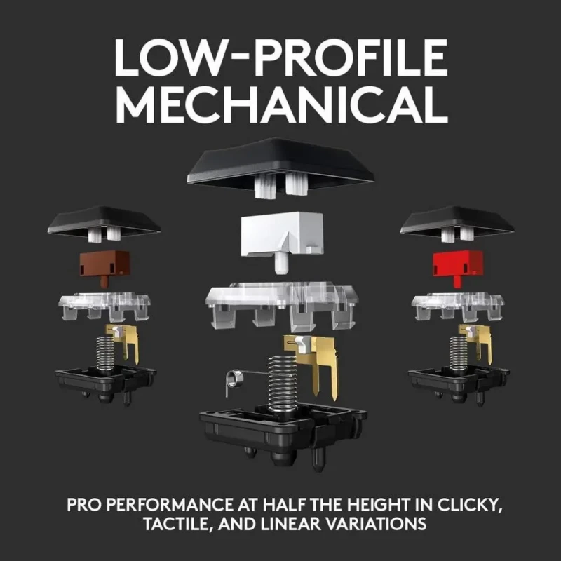 Logitech G915 LIGHTSPEED Wireless Mechanical Gaming Keyboard - Low Profile GL Clicky Key Switches, LIGHTSYNC RGB, Bluetooth Support - Black - Image 4