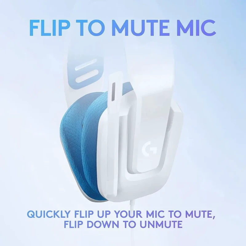 Logitech G335 Wired Gaming Headset, with Flip to Mute Microphone, 3.5mm Audio Jack, Memory Foam Earpads, Lightweight, Compatible with PC, Playstation, Xbox, Nintendo Switch – White - Image 3