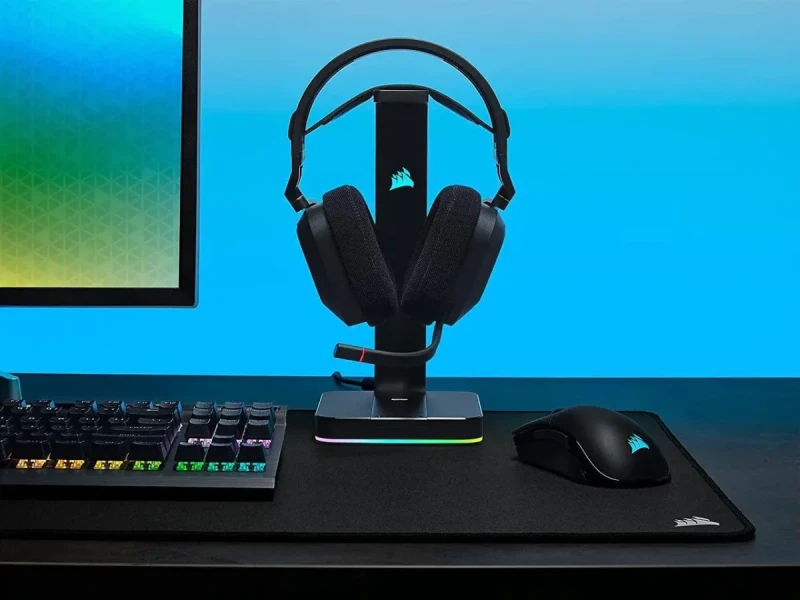 Corsair HS80 RGB WIRELESS Premium Gaming Headset with Dolby Atmos Audio (Low-Latency, Omni-Directional Microphone, 60ft Range, Up to 20 Hours Battery Life, PS5/PS4 Wireless Compatibility) Black - Image 11